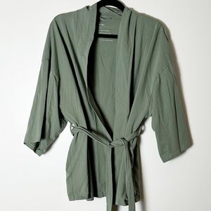 Storq Maternity Nursing Belted Jacket in Sage Green Small